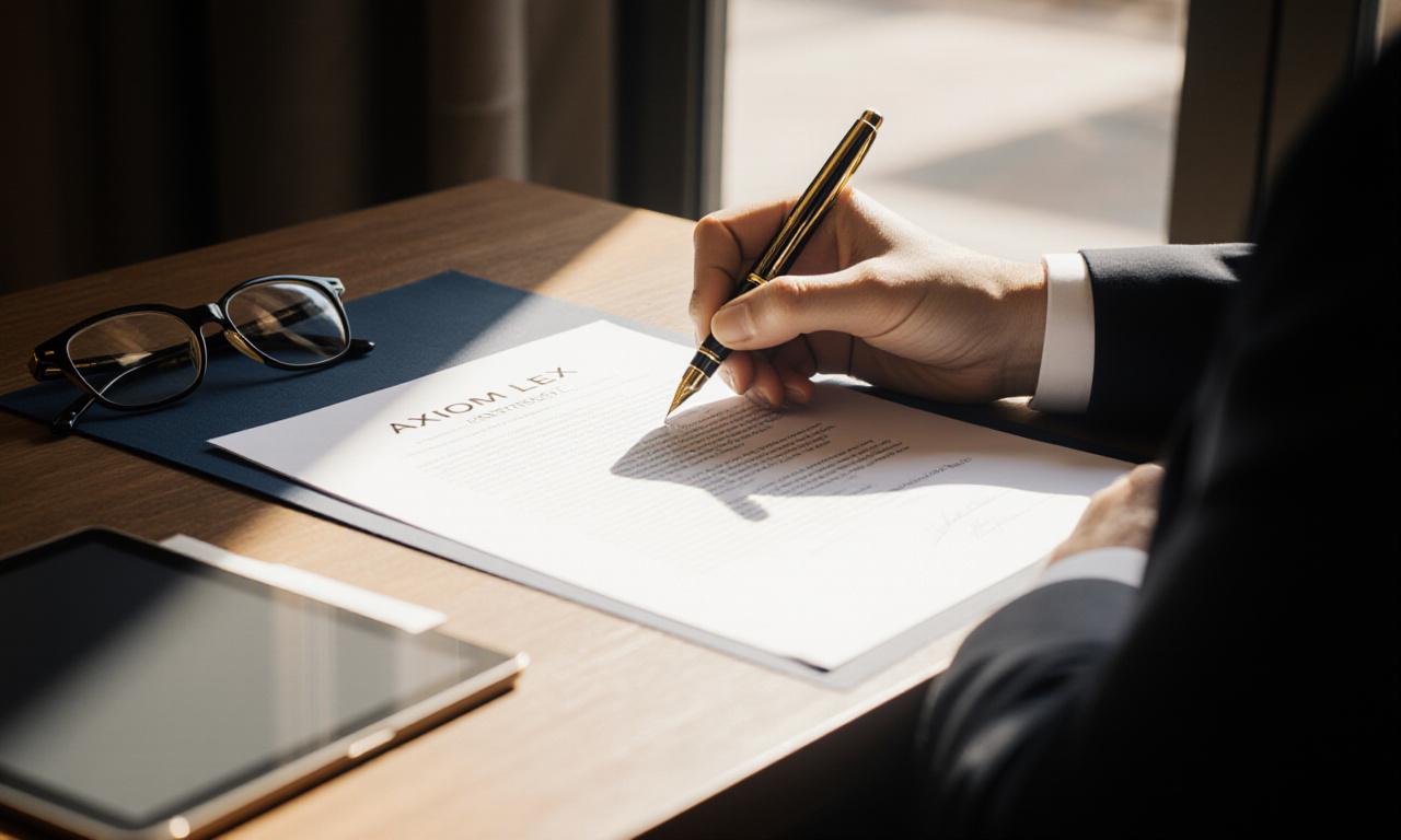 Imprenditore che analizza un contratto legale con attenzione